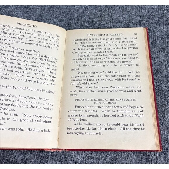 Pinocchio The Story Of A Marionette Hardcover Book Red Illustration Vtg - Picture 5 of 9